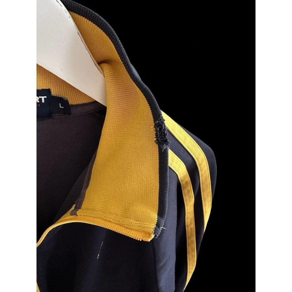 Ralph‎ Lauren Polo Sport Track Jacket Blue Yellow Zip Large Vintage 90's Flaws